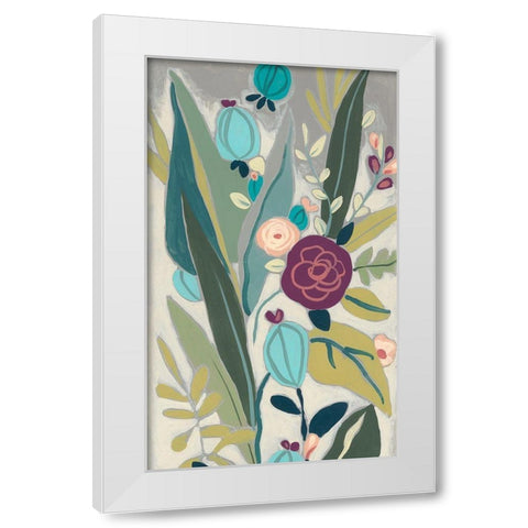 Tropicana Panel II White Modern Wood Framed Art Print by Vess, June Erica