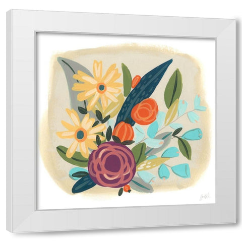 Pop Posy I White Modern Wood Framed Art Print by Vess, June Erica