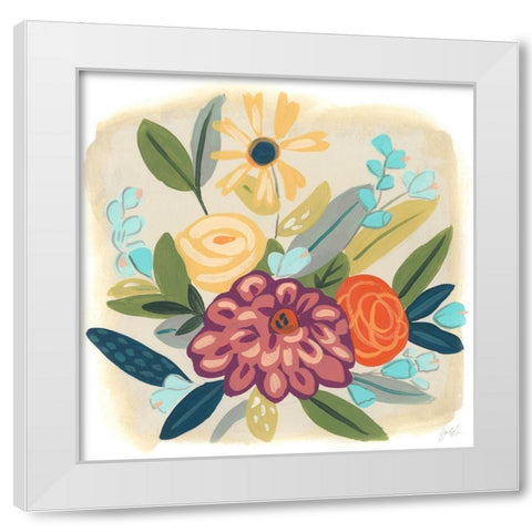 Pop Posy IV White Modern Wood Framed Art Print by Vess, June Erica