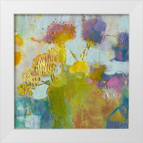 Floare III White Modern Wood Framed Art Print by Jachimiec, Sue