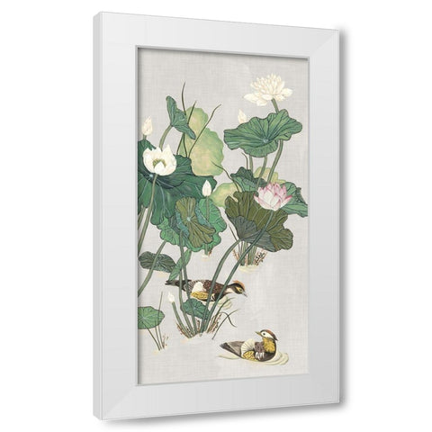 Lotus Pond I White Modern Wood Framed Art Print by Wang, Melissa