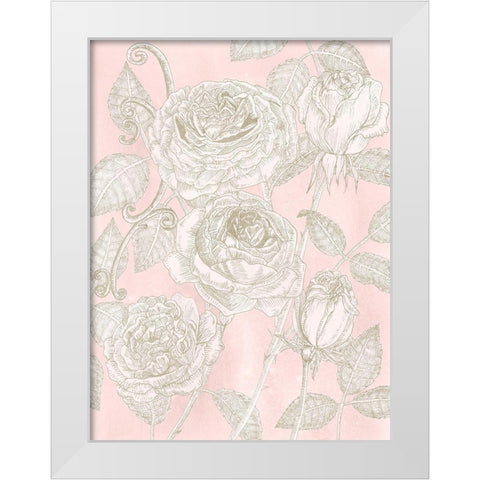 Blooming Roses I White Modern Wood Framed Art Print by Wang, Melissa