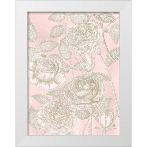 Blooming Roses II White Modern Wood Framed Art Print by Wang, Melissa