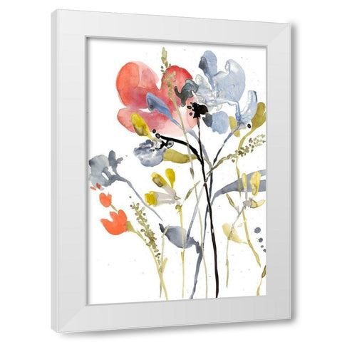 Flower Overlay I White Modern Wood Framed Art Print by Goldberger, Jennifer