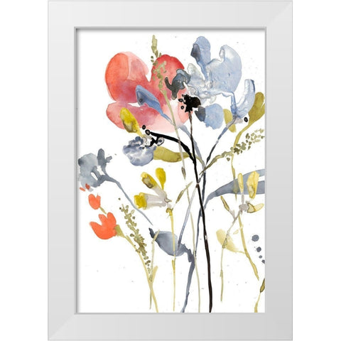 Flower Overlay I White Modern Wood Framed Art Print by Goldberger, Jennifer