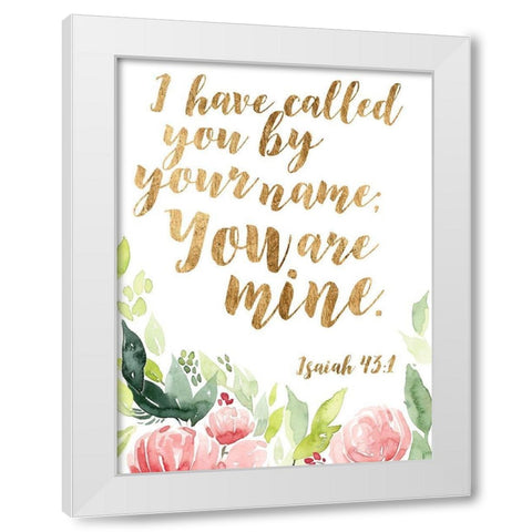Grace Words Floral I White Modern Wood Framed Art Print by Studio W