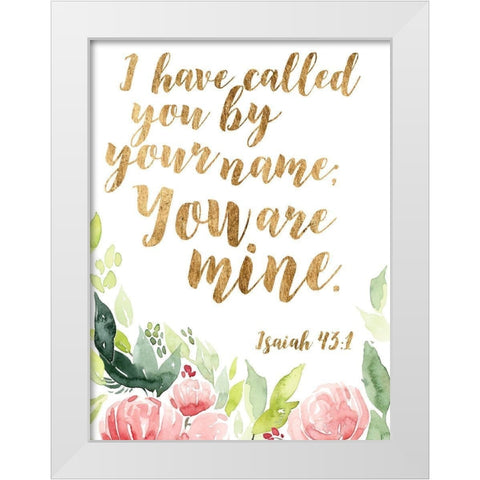 Grace Words Floral I White Modern Wood Framed Art Print by Studio W