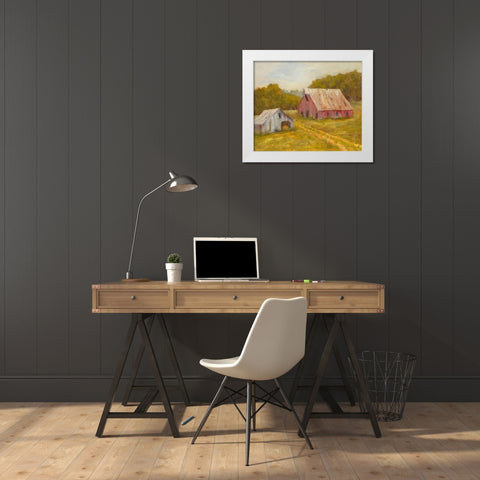 Country Barns White Modern Wood Framed Art Print by Wendling, Marilyn