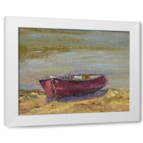 Beached Red White Modern Wood Framed Art Print by Wendling, Marilyn