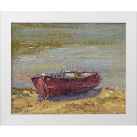 Beached Red White Modern Wood Framed Art Print by Wendling, Marilyn