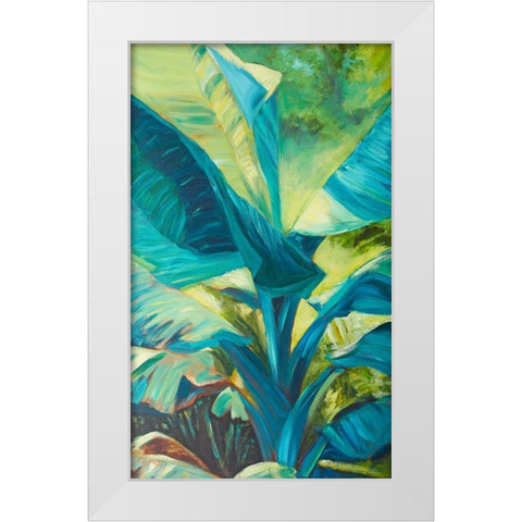 Green Banana Duo I White Modern Wood Framed Art Print by Wilkins, Suzanne
