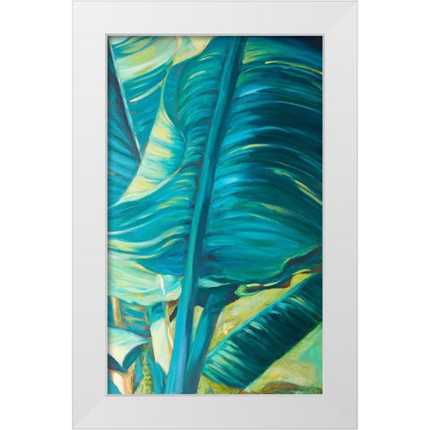Green Banana Duo II White Modern Wood Framed Art Print by Wilkins, Suzanne