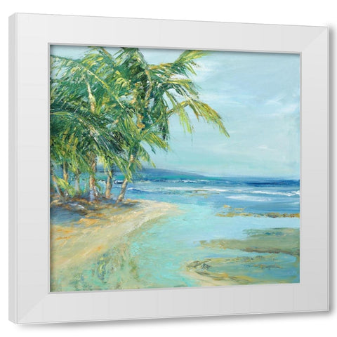 Blue Coastal Lagoon White Modern Wood Framed Art Print by Wilkins, Suzanne
