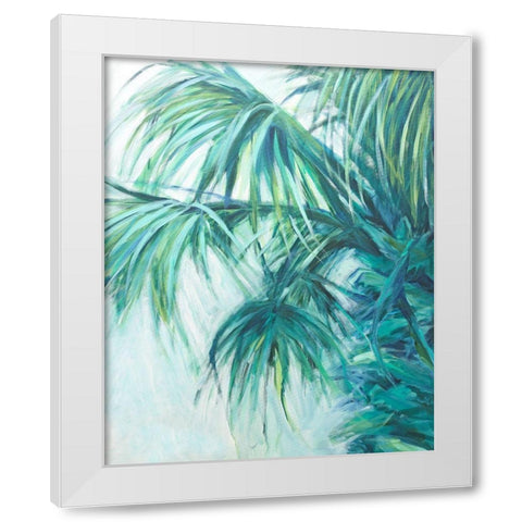 Blue Palmetto White Modern Wood Framed Art Print by Wilkins, Suzanne