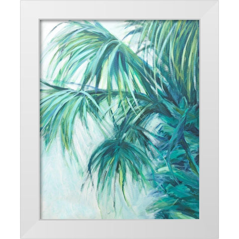 Blue Palmetto White Modern Wood Framed Art Print by Wilkins, Suzanne