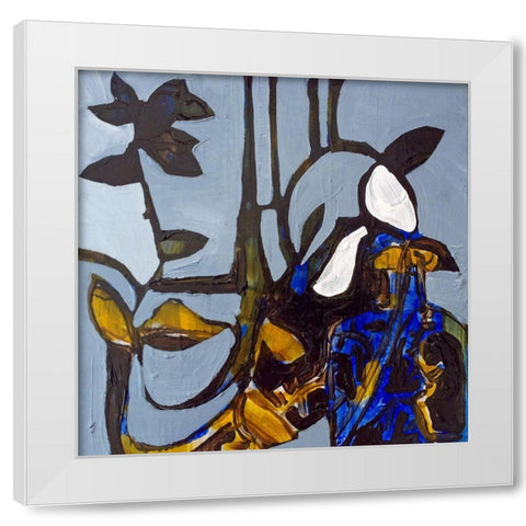 Blue I White Modern Wood Framed Art Print by Ferrell, Erin McGee