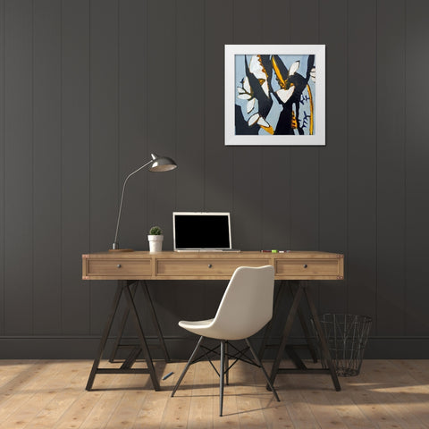 Blue II White Modern Wood Framed Art Print by Ferrell, Erin McGee