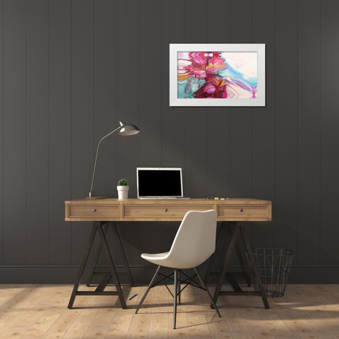 Flor de Pasion White Modern Wood Framed Art Print by Villarreal, Gabriela