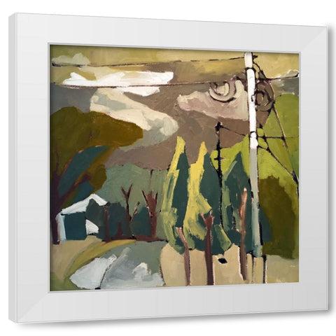 Trees and Wires IX White Modern Wood Framed Art Print by Ferrell, Erin McGee