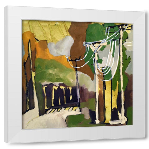 Trees and Wires X White Modern Wood Framed Art Print by Ferrell, Erin McGee