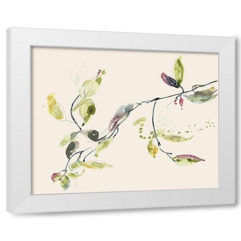 Leaf Branch I White Modern Wood Framed Art Print by Goldberger, Jennifer