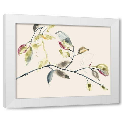 Leaf Branch II White Modern Wood Framed Art Print by Goldberger, Jennifer