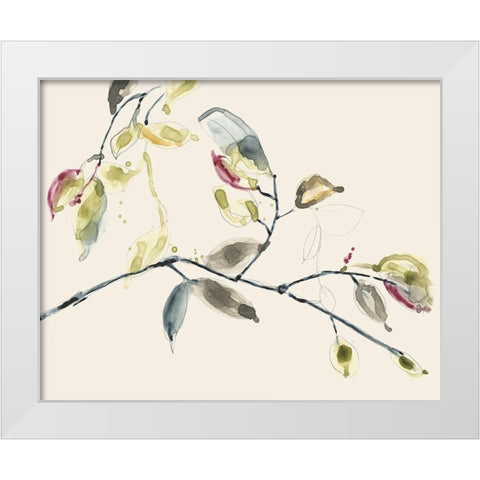 Leaf Branch II White Modern Wood Framed Art Print by Goldberger, Jennifer