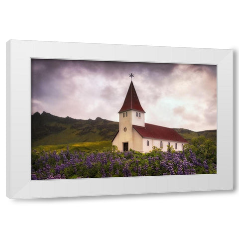White Church White Modern Wood Framed Art Print by Head, Danny