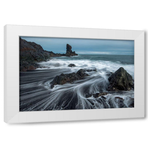 Water Ribbons White Modern Wood Framed Art Print by Head, Danny