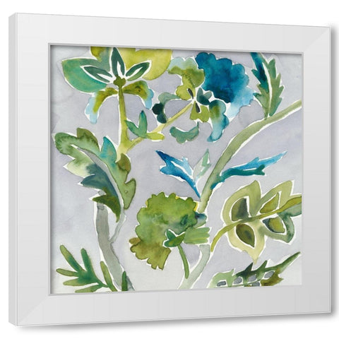 Batik Vines I White Modern Wood Framed Art Print by Zarris, Chariklia