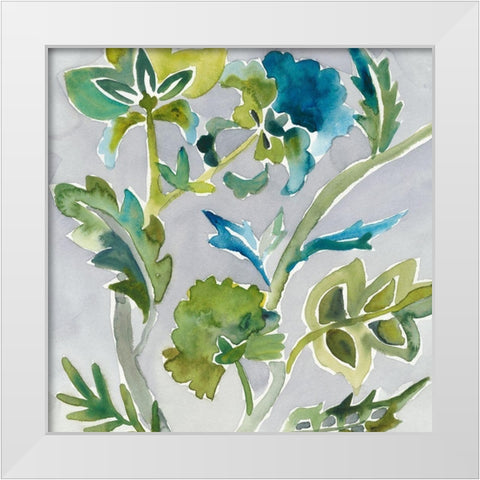 Batik Vines I White Modern Wood Framed Art Print by Zarris, Chariklia