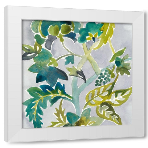 Batik Vines II White Modern Wood Framed Art Print by Zarris, Chariklia