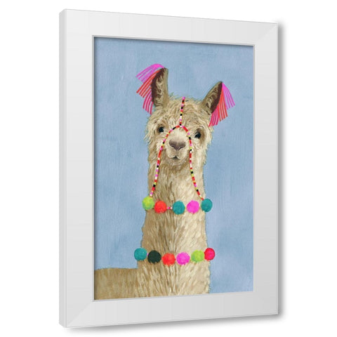 Adorned Llama III White Modern Wood Framed Art Print by Borges, Victoria