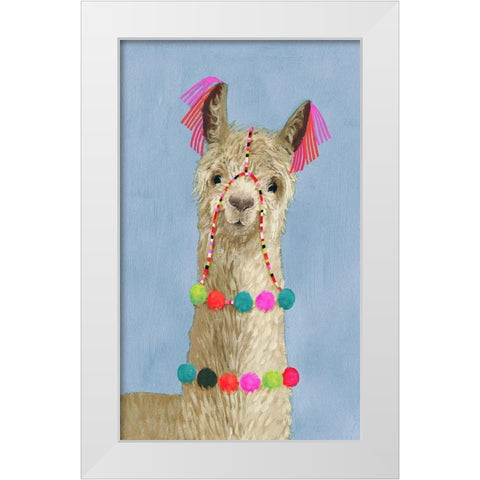 Adorned Llama III White Modern Wood Framed Art Print by Borges, Victoria