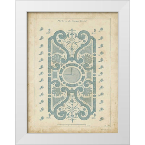 Garden Design in Blue I White Modern Wood Framed Art Print by d Argenville, DeZallier