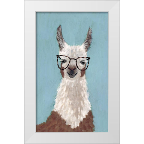 Llama Specs I White Modern Wood Framed Art Print by Borges, Victoria