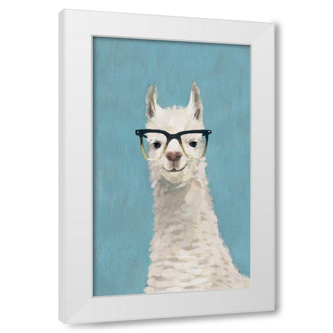 Llama Specs II White Modern Wood Framed Art Print by Borges, Victoria