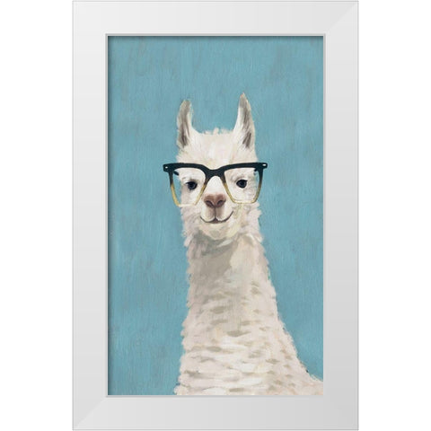 Llama Specs II White Modern Wood Framed Art Print by Borges, Victoria