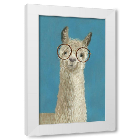 Llama Specs III White Modern Wood Framed Art Print by Borges, Victoria
