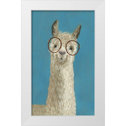 Llama Specs III White Modern Wood Framed Art Print by Borges, Victoria