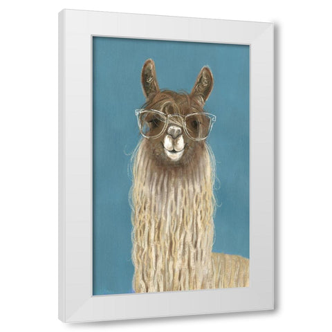 Llama Specs IV White Modern Wood Framed Art Print by Borges, Victoria