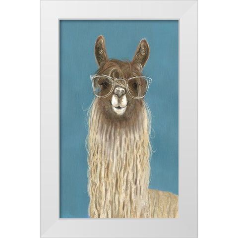 Llama Specs IV White Modern Wood Framed Art Print by Borges, Victoria