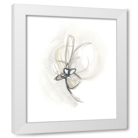 Neutral Floral Gesture II White Modern Wood Framed Art Print by Vess, June Erica