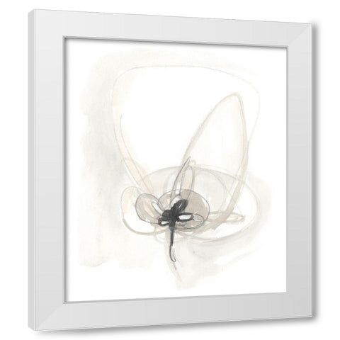 Neutral Floral Gesture IV White Modern Wood Framed Art Print by Vess, June Erica