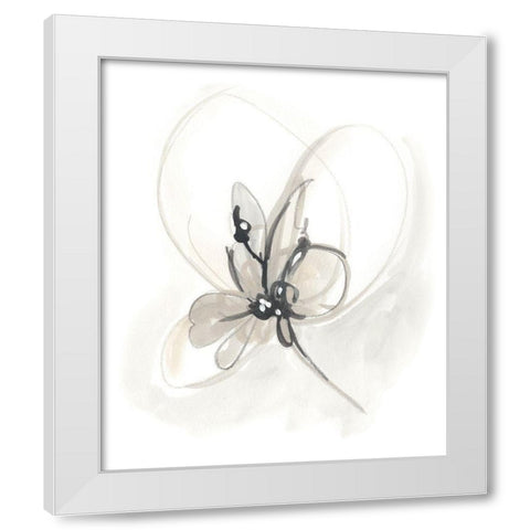 Neutral Floral Gesture VI White Modern Wood Framed Art Print by Vess, June Erica
