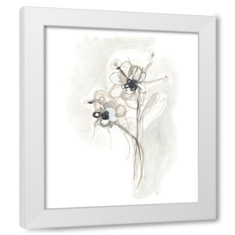 Neutral Floral Gesture VII White Modern Wood Framed Art Print by Vess, June Erica