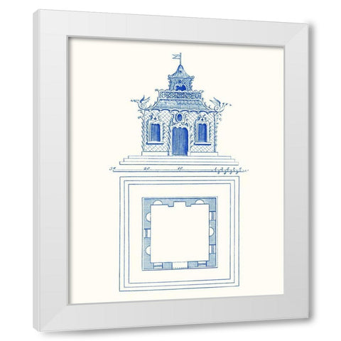 Pagoda Design I White Modern Wood Framed Art Print by Vision Studio