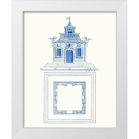 Pagoda Design I White Modern Wood Framed Art Print by Vision Studio