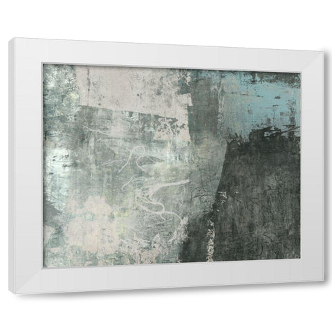 Black and Grey and Blue I White Modern Wood Framed Art Print by Ray, Elena