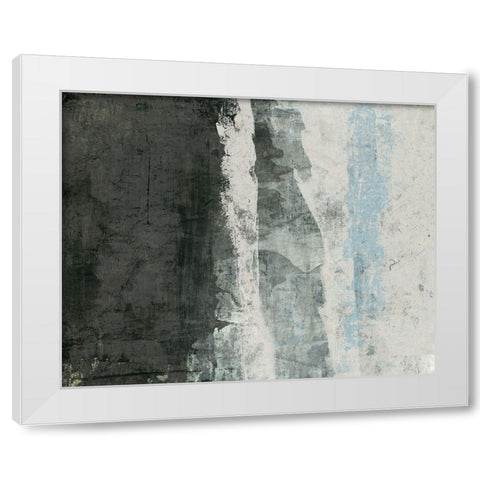 Black and Grey and Blue II White Modern Wood Framed Art Print by Ray, Elena